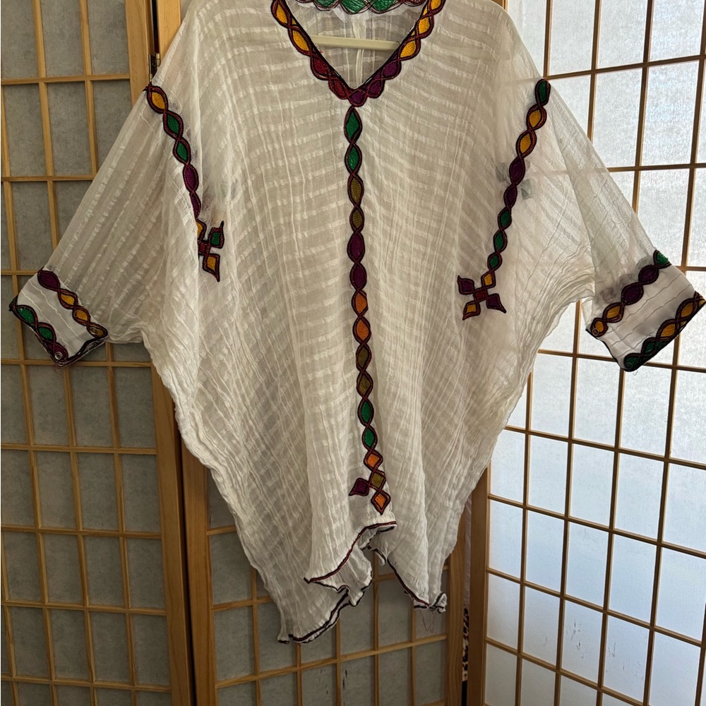Embroidered White Top